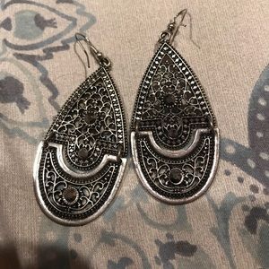 Beautiful silver rustic earrings